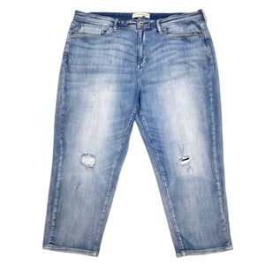 Pilcro Light Blue Distressed Cropped Jeans